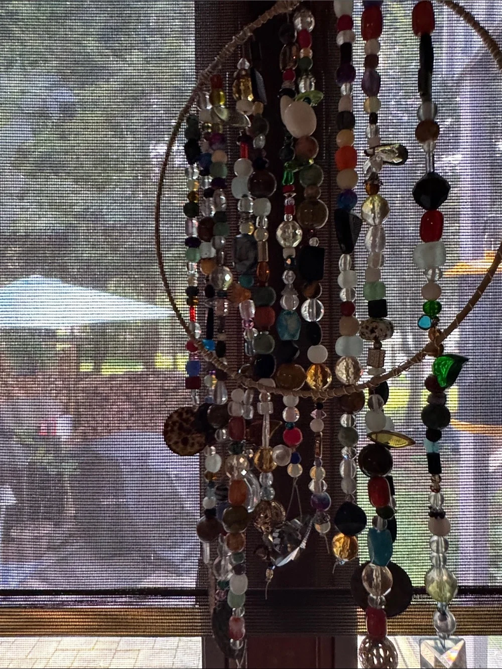 Handmade Multicolor Beaded Window Hanging - no glass beads plastic and metal